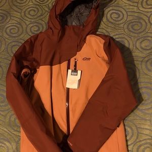 OR Tungsten Gore-Tex Insulated Ski Jacket color Alpenglow/Madder(Orange/Red)